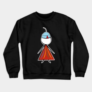 Madeira Island Young Girl Stick Figure inspired by Folklore Crewneck Sweatshirt